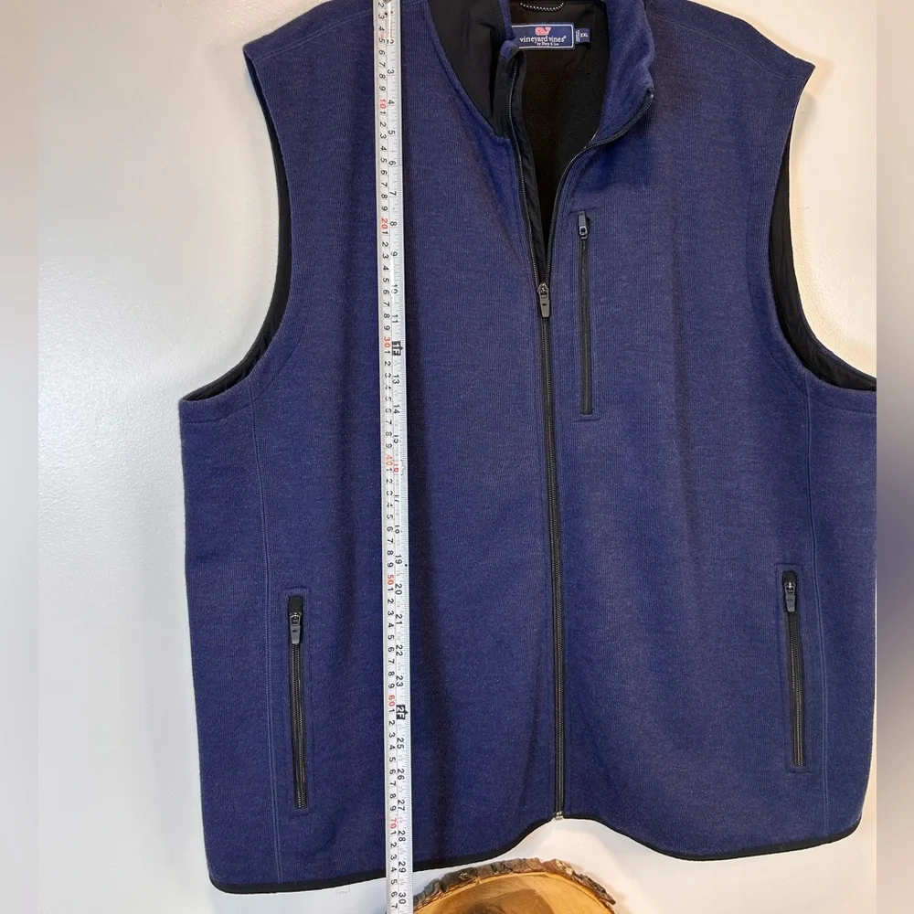 Vineyard Vines Mountain‎ Sweater Fleece Vest Men's Navy Blue Size XXL